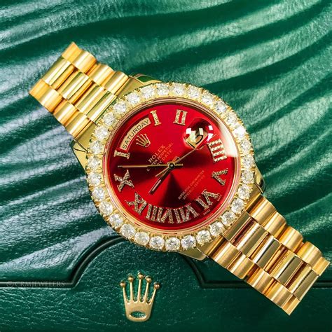 rolex with red face.